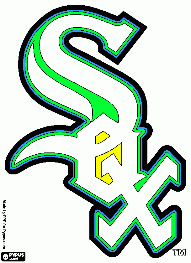 Chicago white s coloring page printable chicago white s