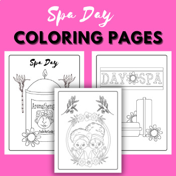 Spa day coloring pages for all ages by qetsy tpt