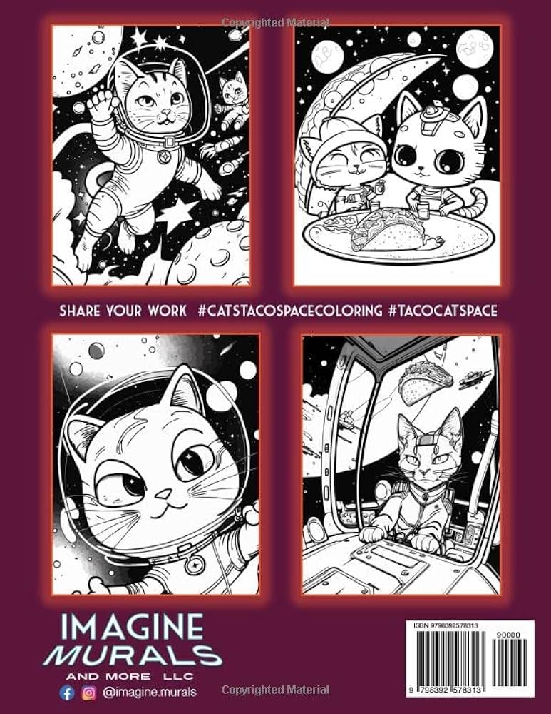 Cats and tacos in space coloring book a coloring book filled with catsâ tacosâ and space