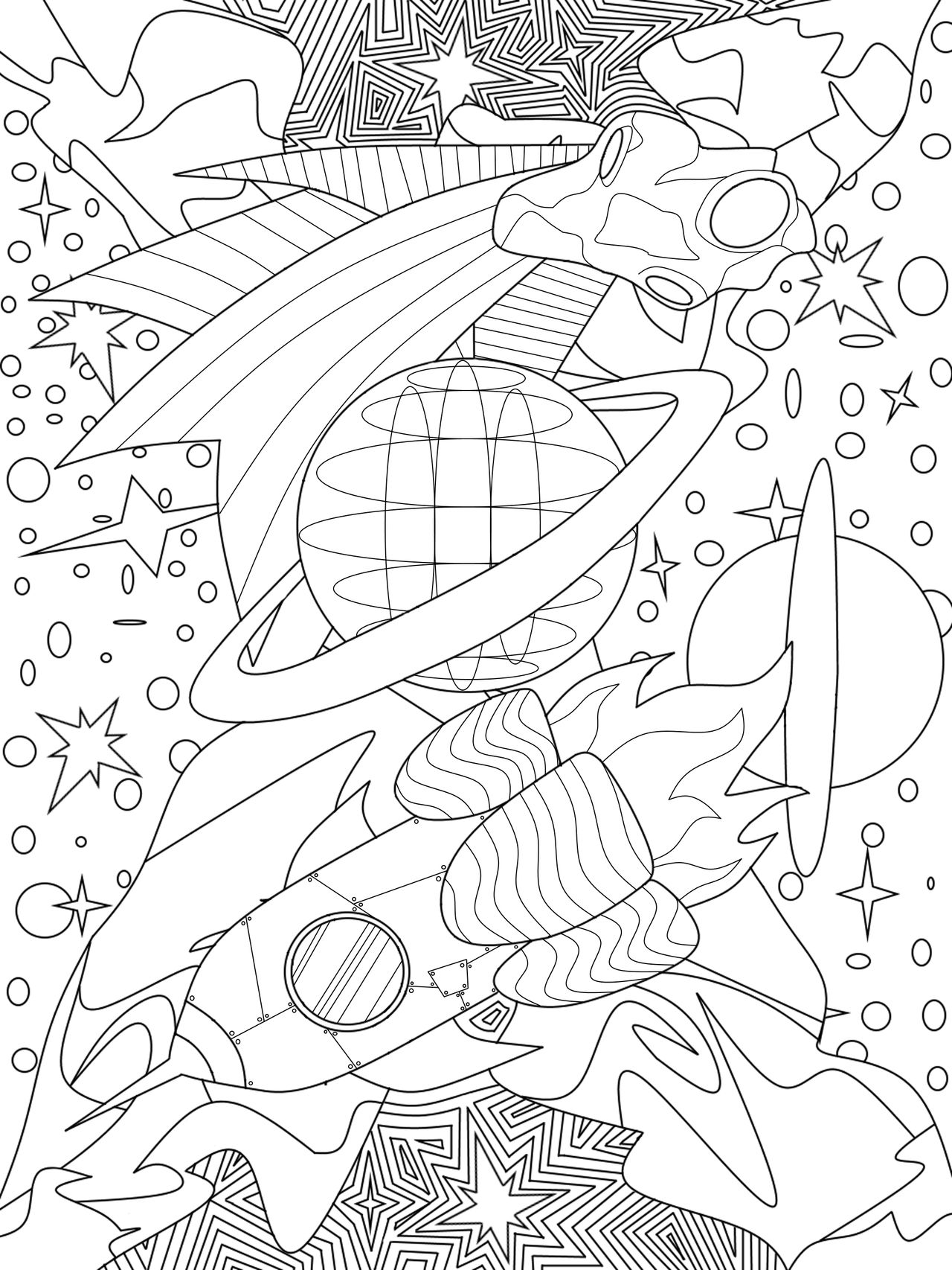 Space coloring page by hotshotrevolver on