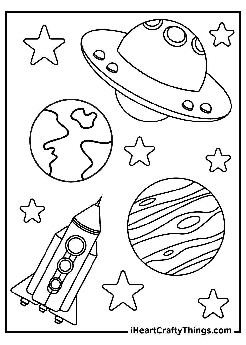 Outer space coloring pages free printables