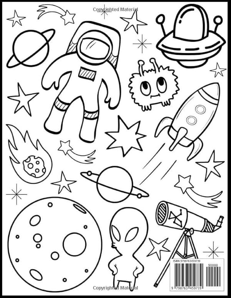 Outer space coloring book for boys astronauts rocketships planets aliens so much more with a color me cover a coloring book for boys press dreamy night books