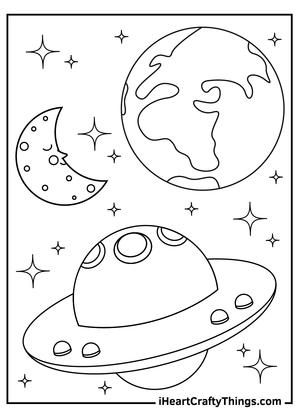 Outer space coloring pages free printables