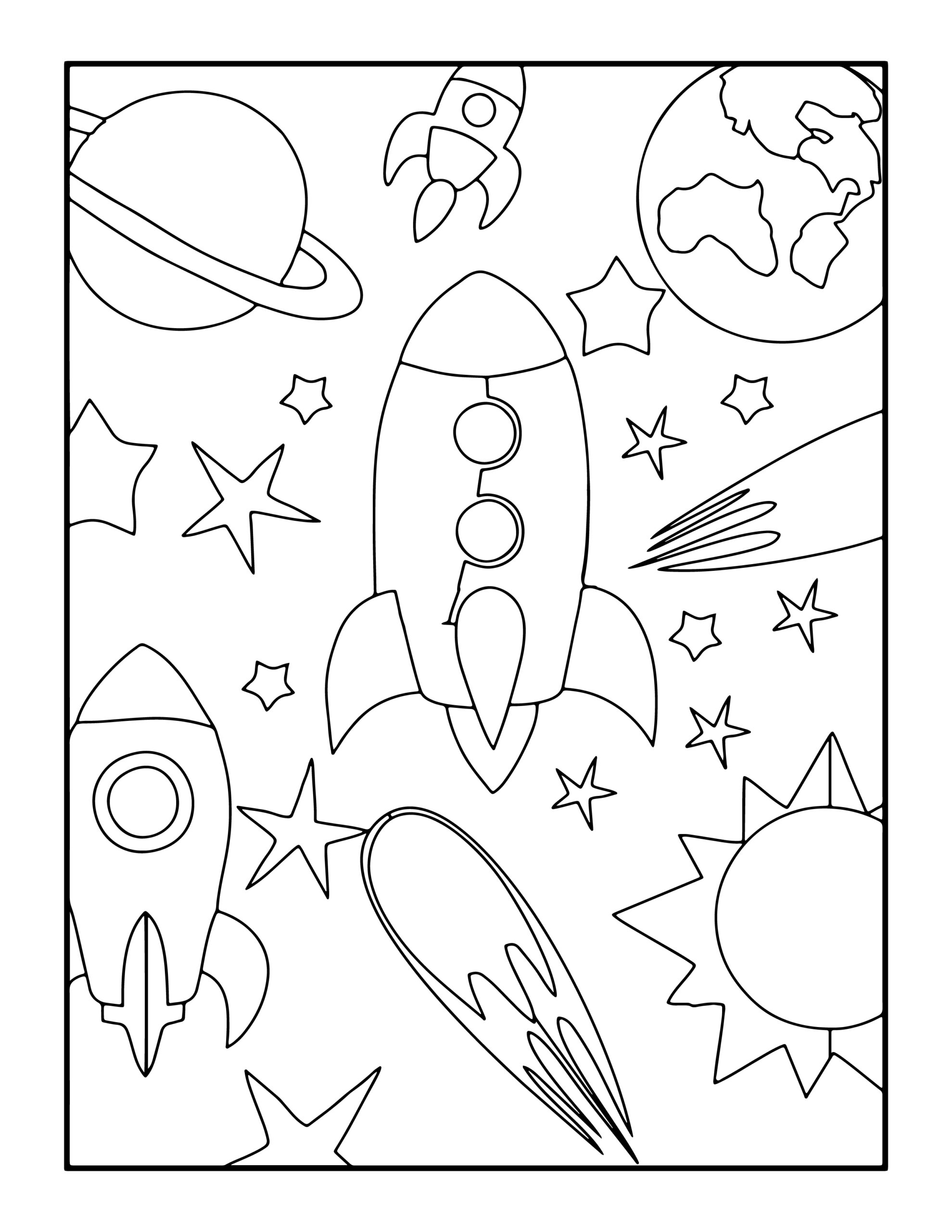 Journey to the stars a space coloring book for kids made by teachers