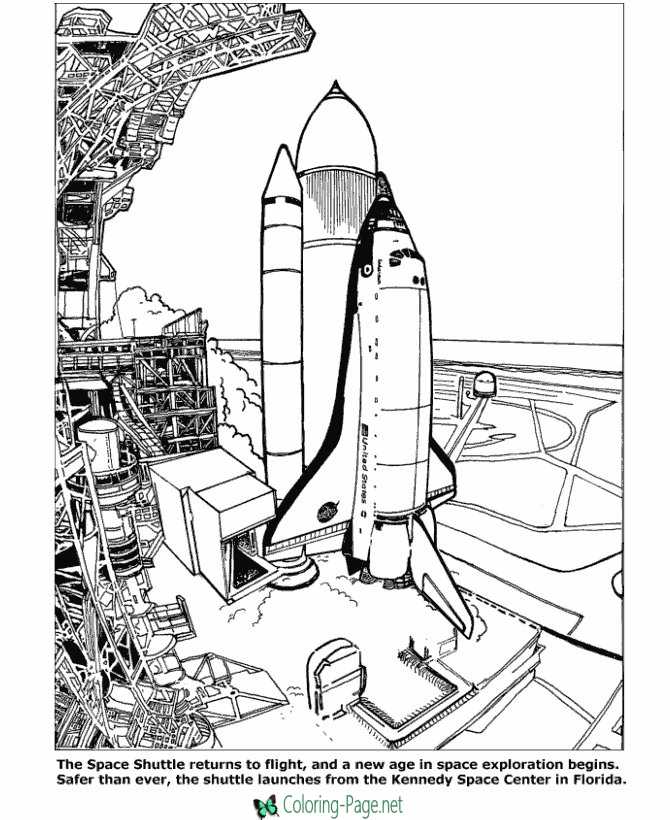 Space coloring pages