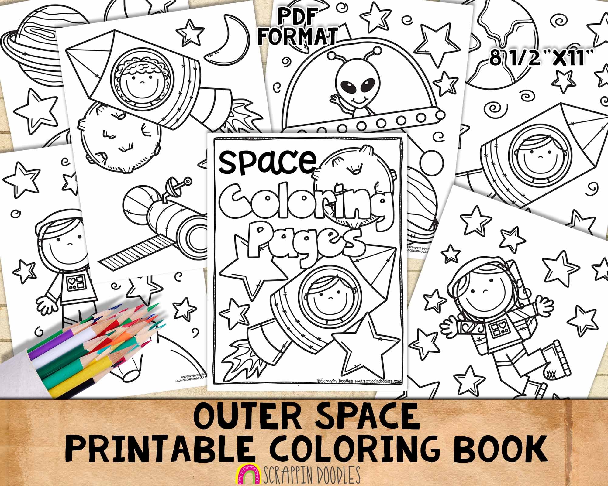 Outer space coloring book