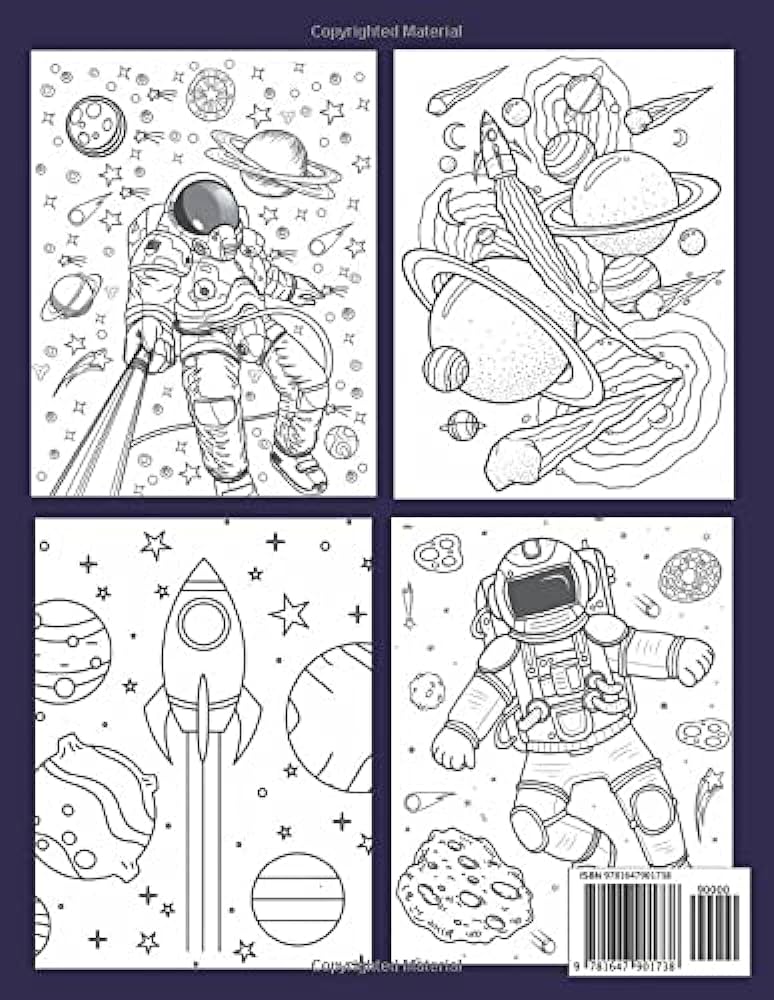 Space coloring book for kids