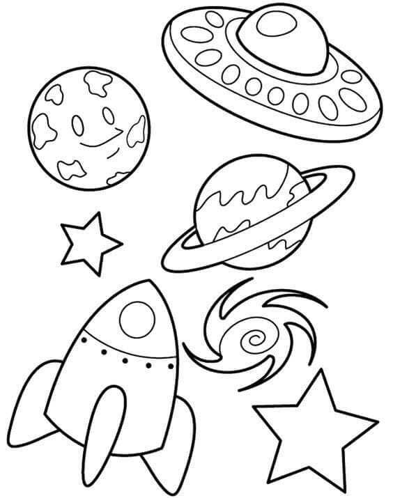 Space coloring pages pdf