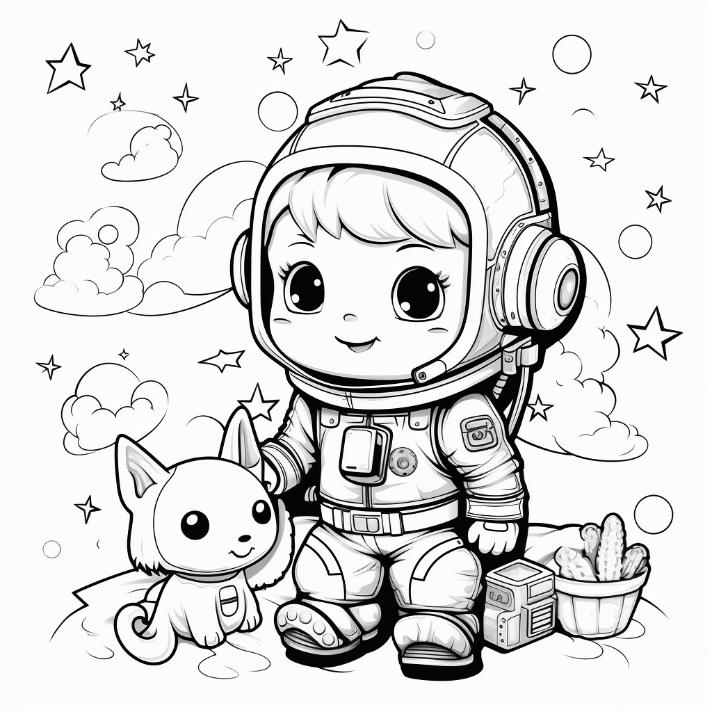 Space coloring pages