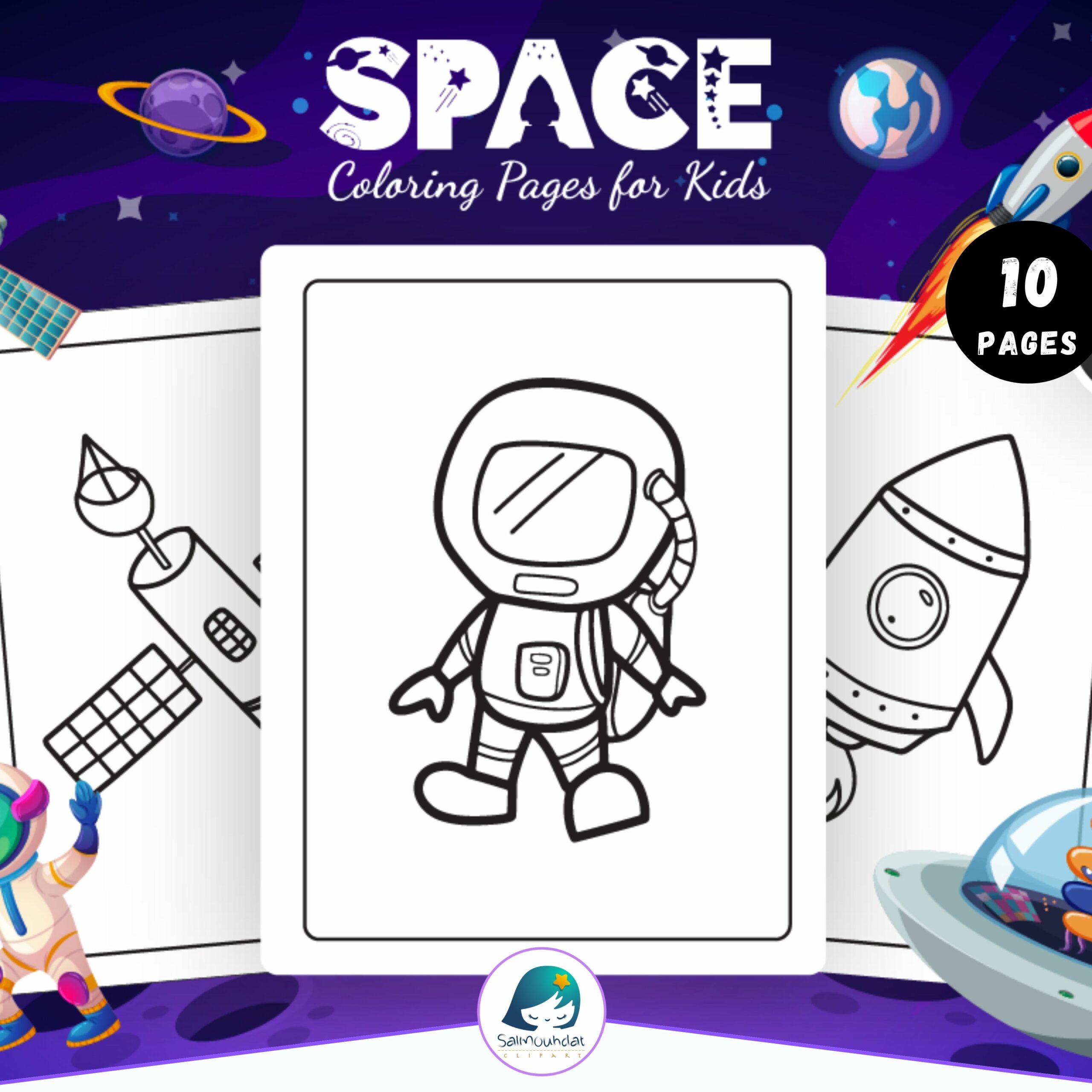 Space coloring pages