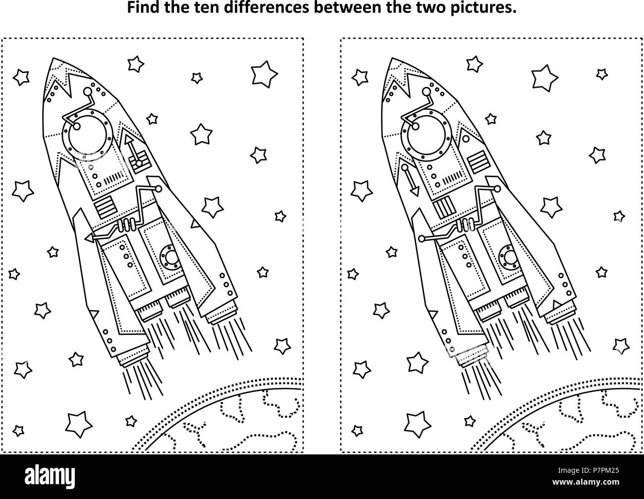 Spot the difference earth stock vector images