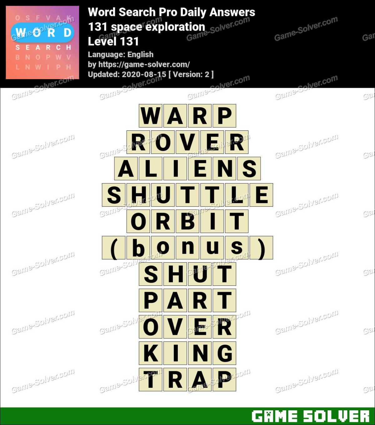 Word search pro space exploration answers â game solver