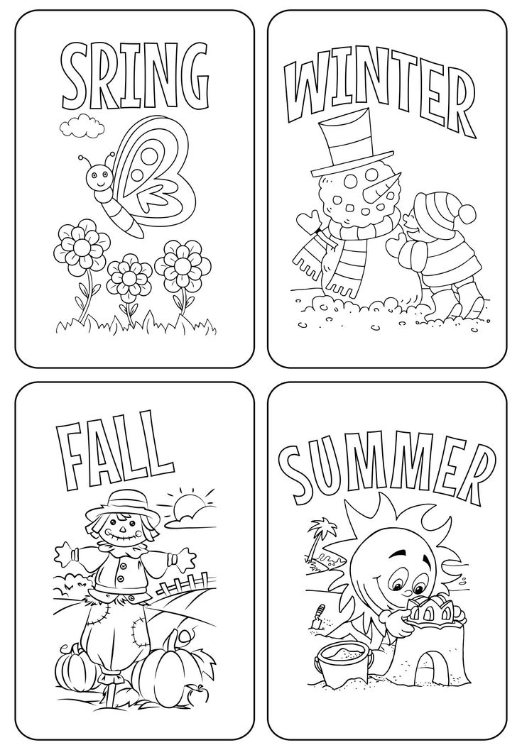 Four seasons coloring page seasons preschool preschool coloring pages seasons kindergarten