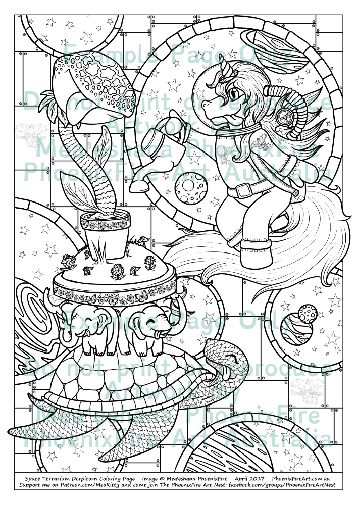 Adult coloring page terrarium plex