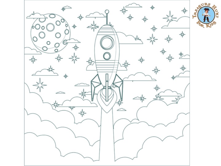 Outer space coloring page