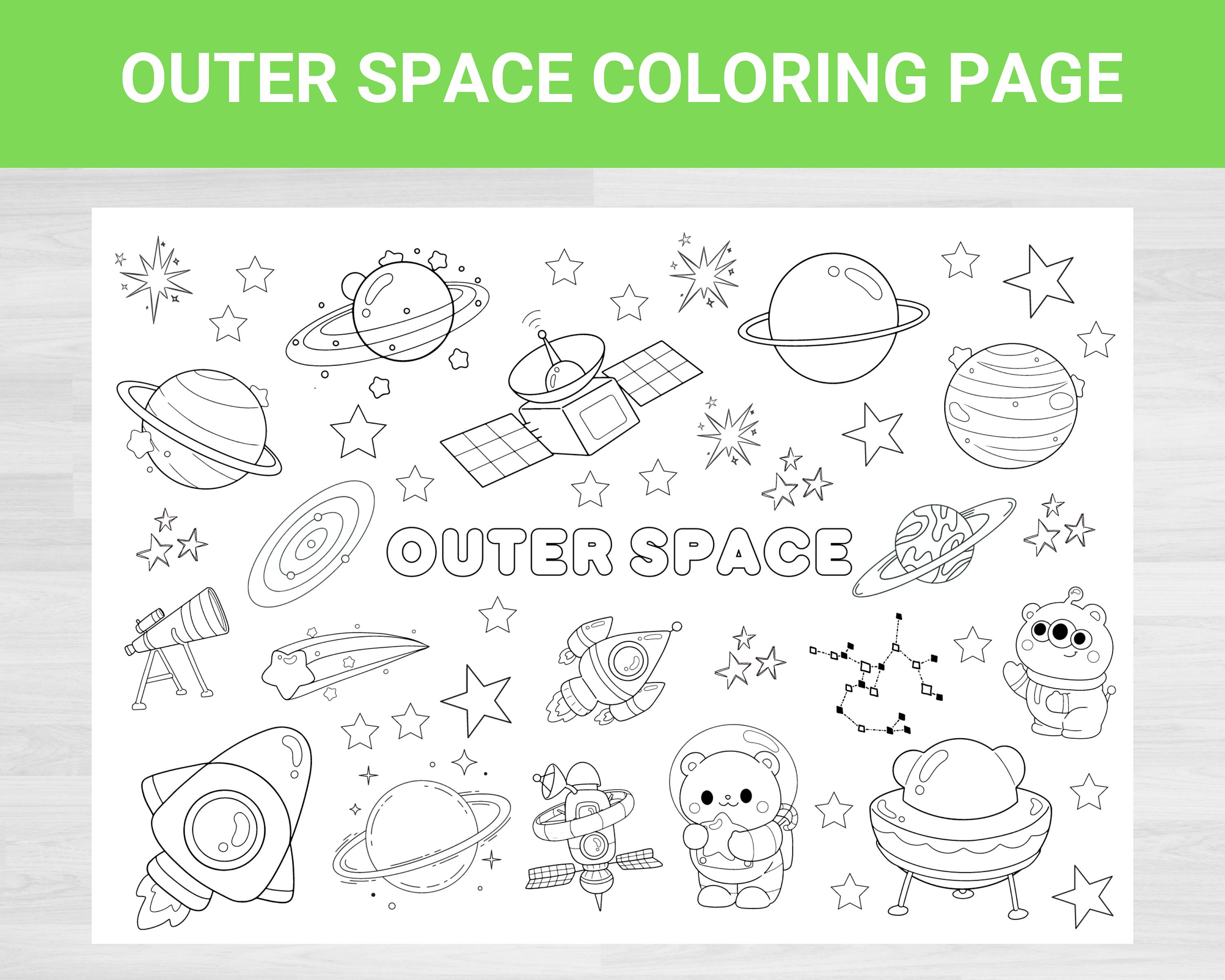 Outer space coloring outer space printable space coloring space printable coloring pages colouring pages for kids coloring book