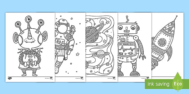 Space themed mindfulness coloring sheets teacher