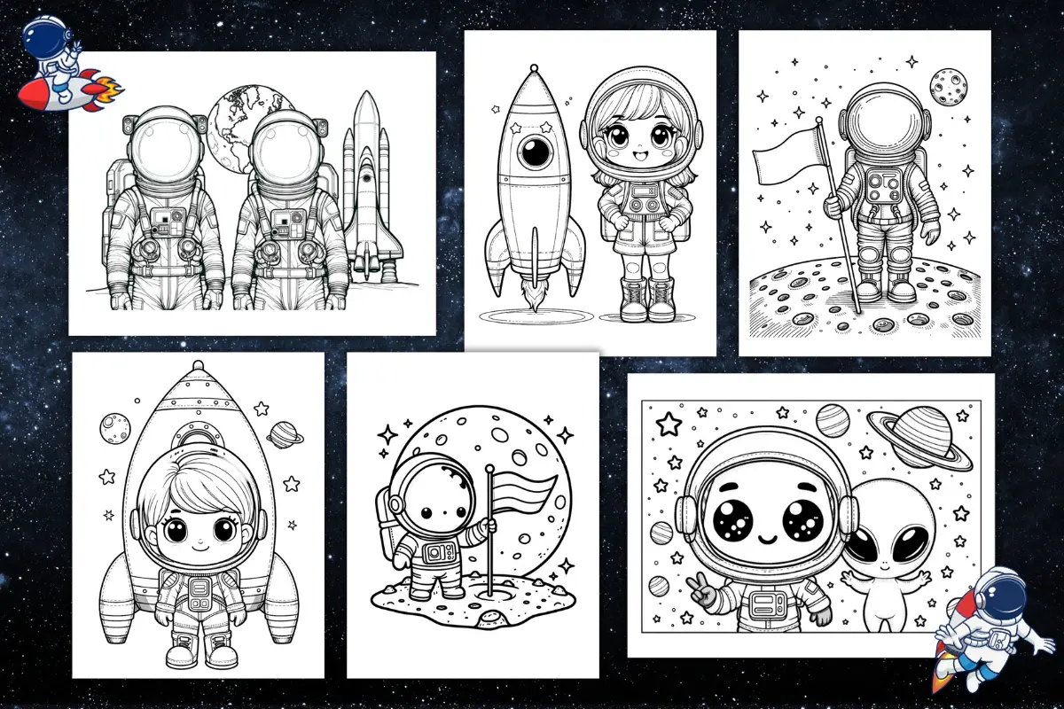 Free astronaut coloring pages for kids