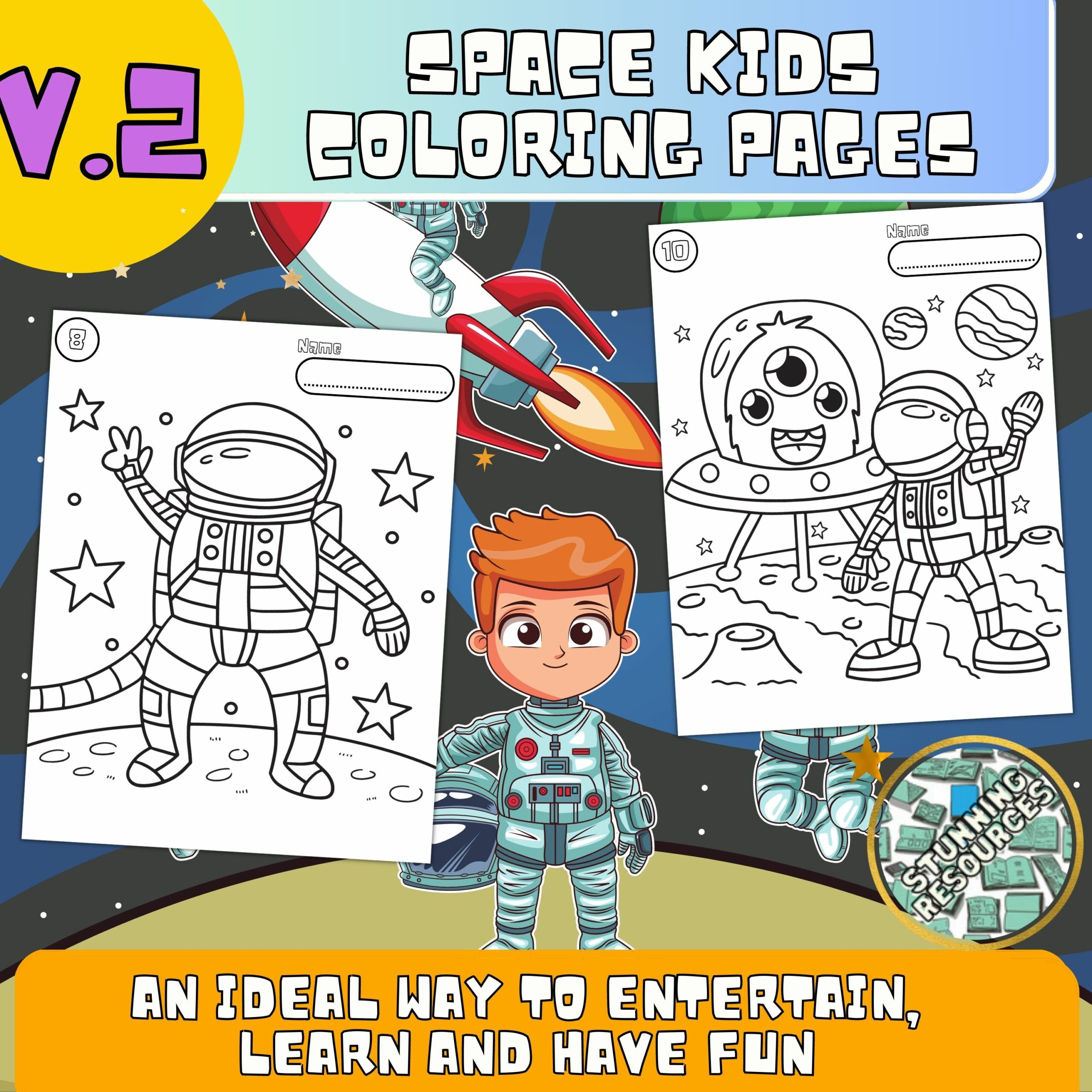 Space kids coloring pages astronaut ufo planets coloring pages v made by teachers