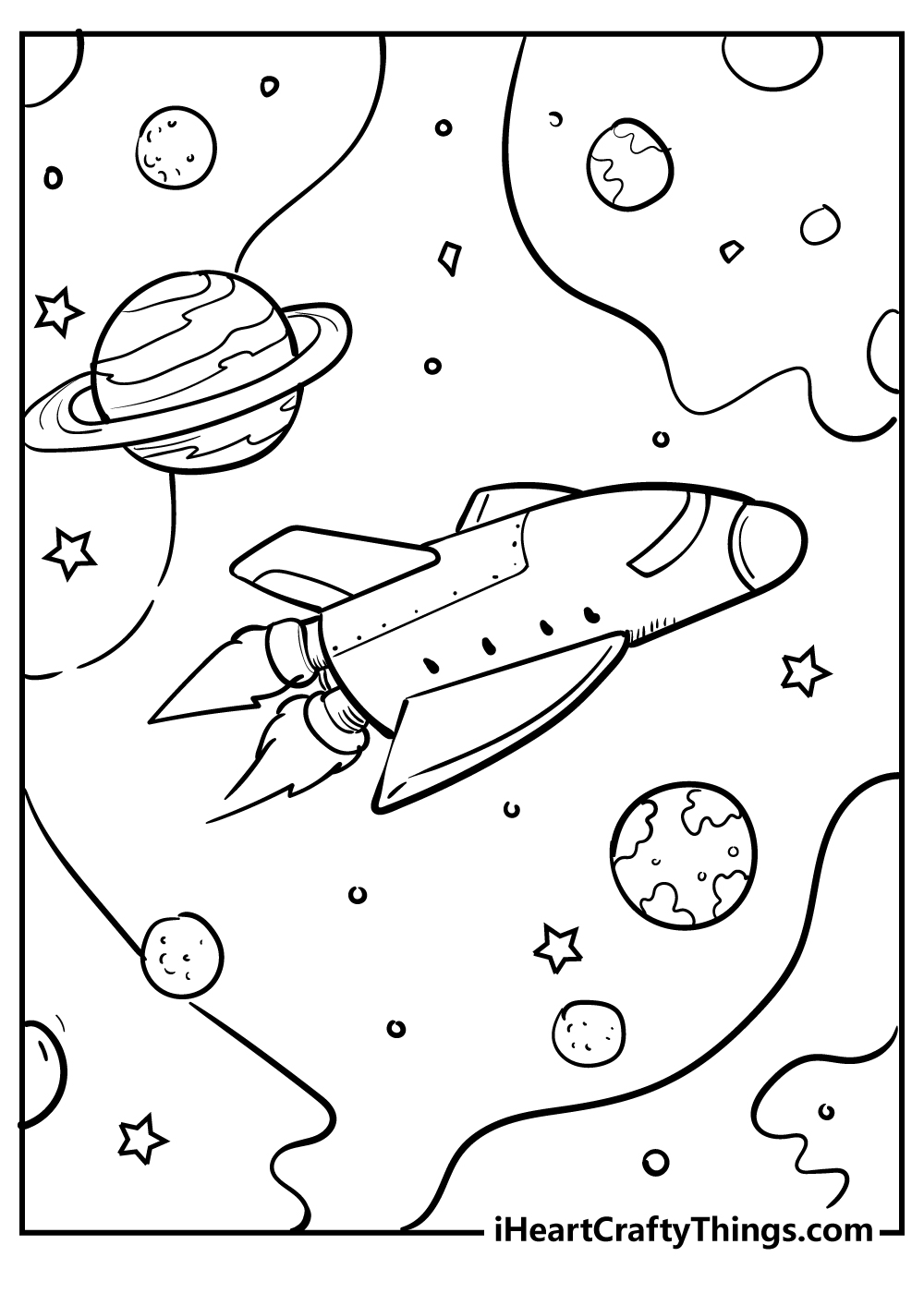 Outer space coloring pages free printables