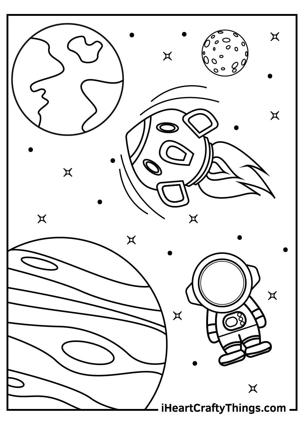 Outer space coloring pages free printables