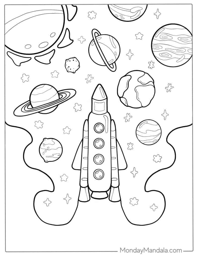 Solar system coloring pages free pdf printables