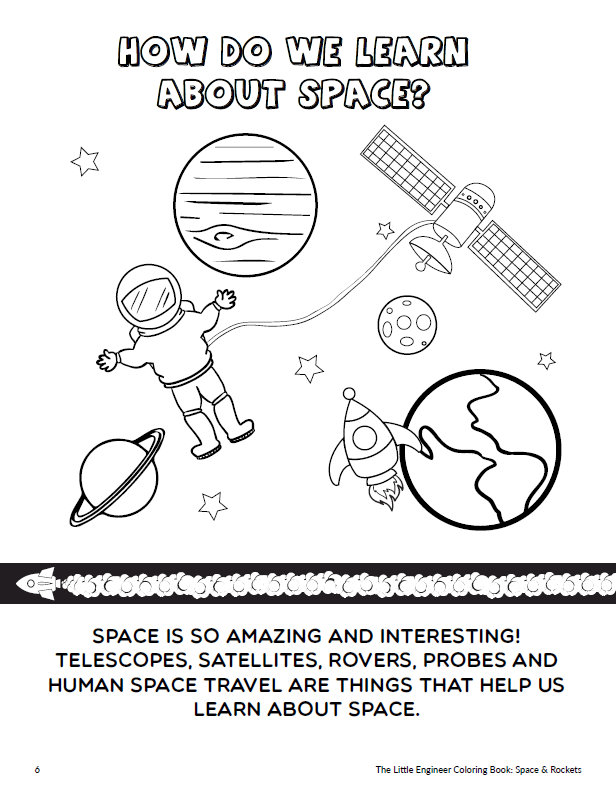 The little engineer coloring book space rockets best mom ideas