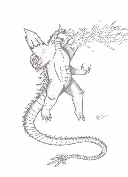 Drawing spacegodzilla by king edmarka