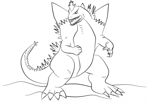 Space godzilla coloring page free printable coloring pages