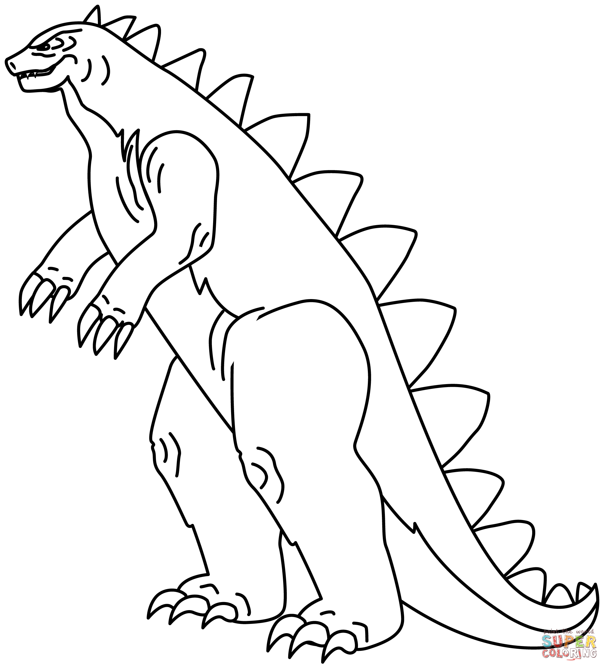 Godzilla coloring page free printable coloring pages