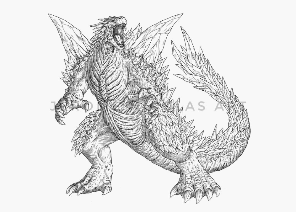 Space godzilla full color in separate gallery by jeromenicolasart on deviantart godzilla godzilla funny monster art