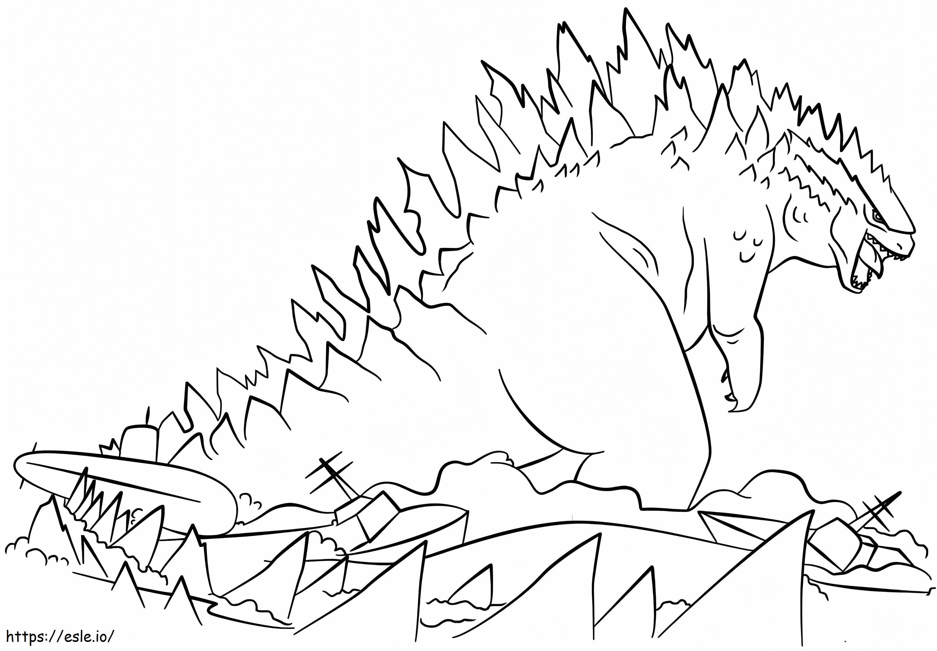 Godzilla coloring page