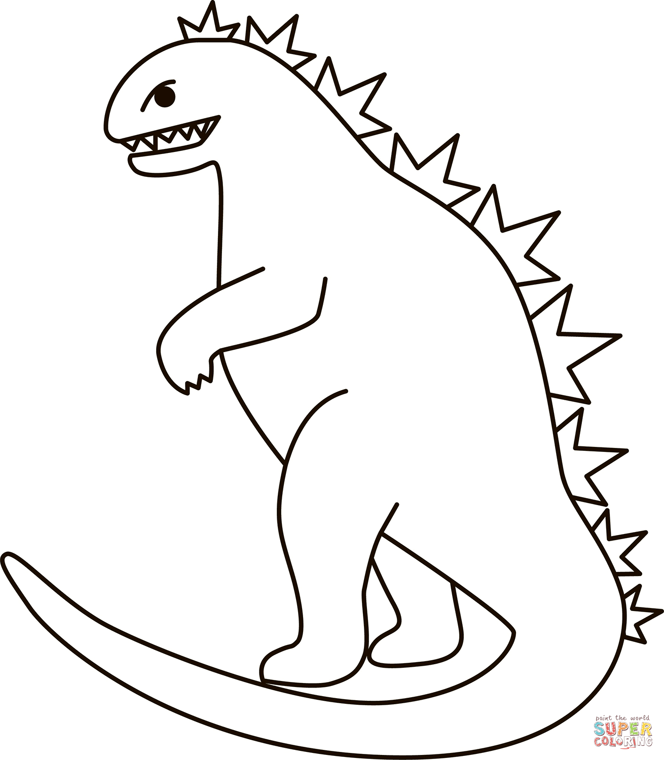 Godzilla coloring page free printable coloring pages