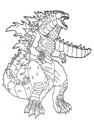 Free printable godzilla coloring pages for adults and kids