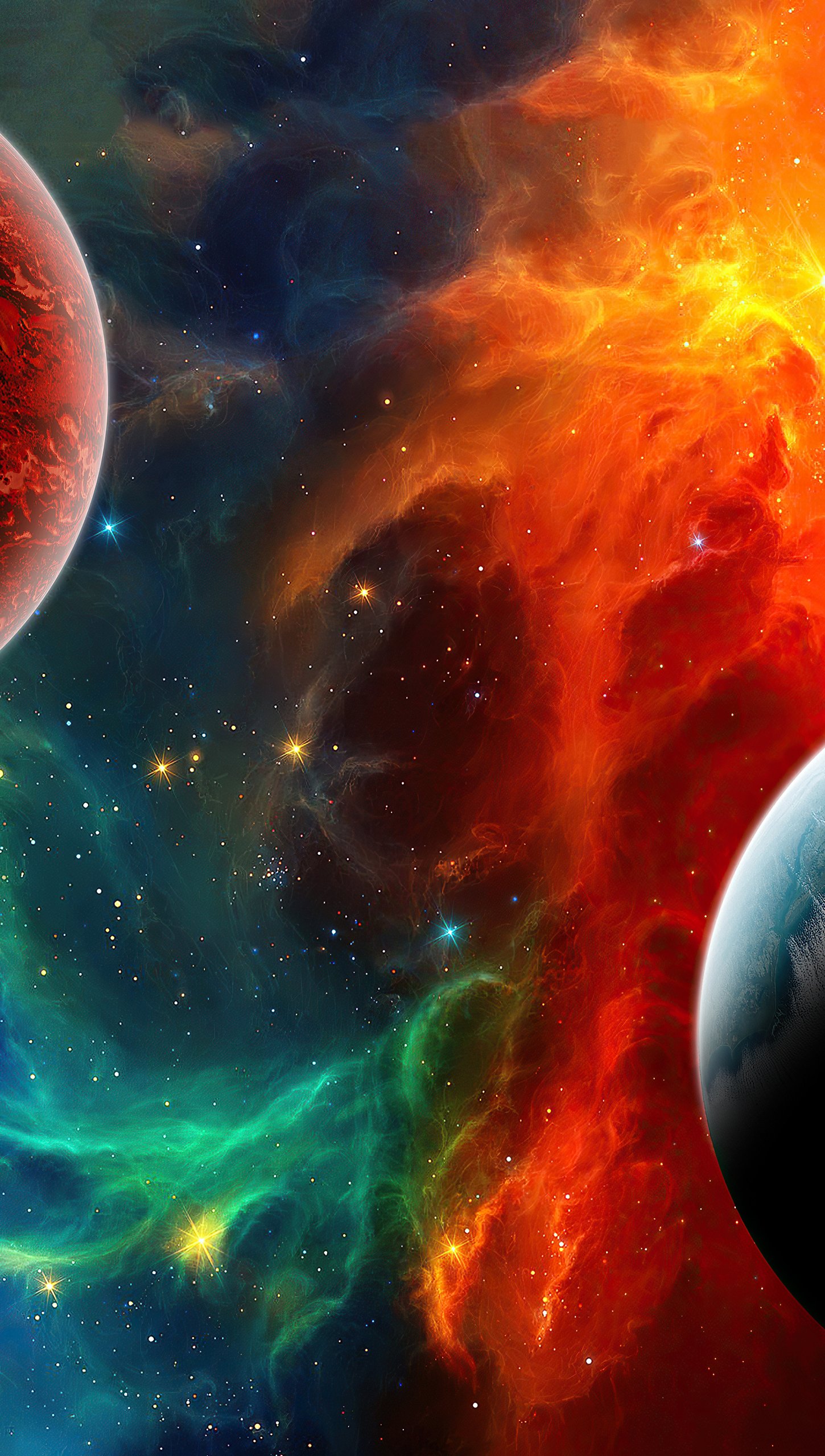 Colorful nebula in space wallpaper k ultra hd id