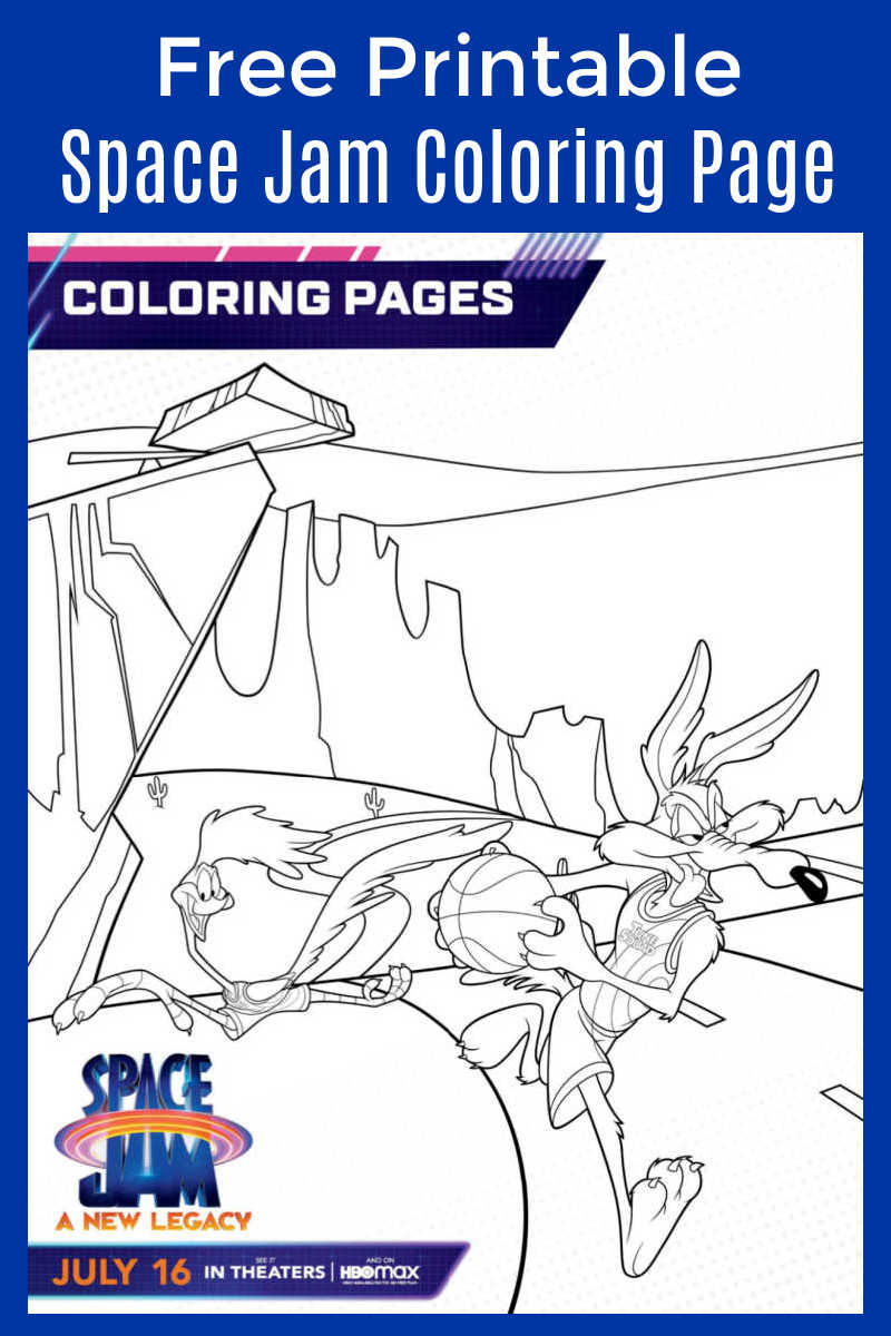 Free printable space jam coloring page