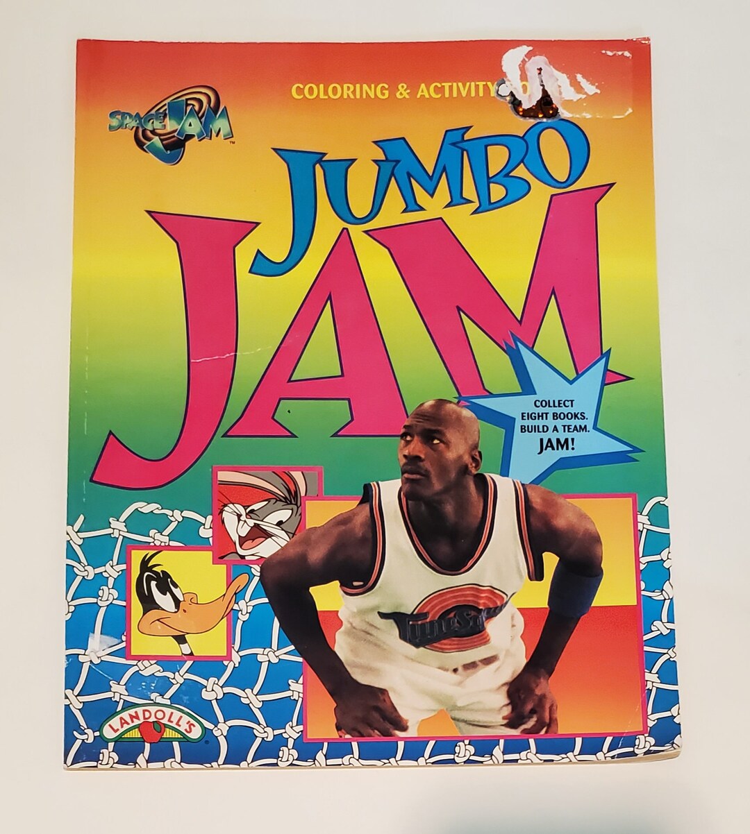 Vintage space jam coloring activity book looney tunes bugs bunny michael jordan basketball