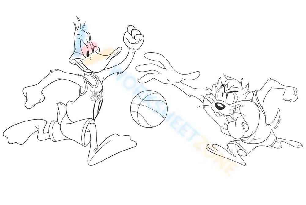 Free printable space jam coloring pages for kids