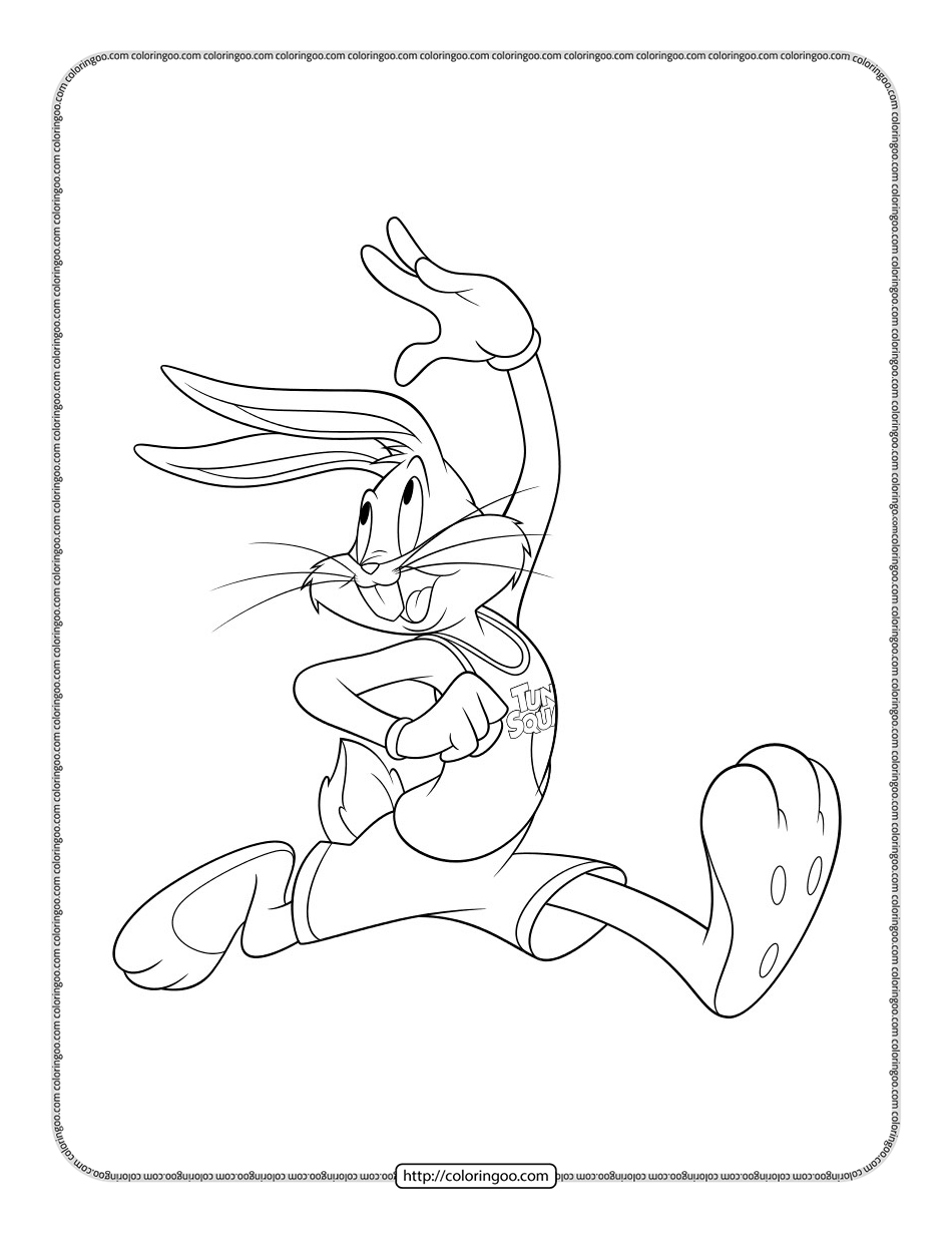 Space jam bugs bunny coloring sheet