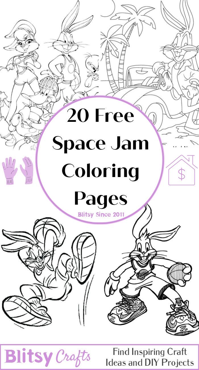 Free space jam coloring pages for kids and adults