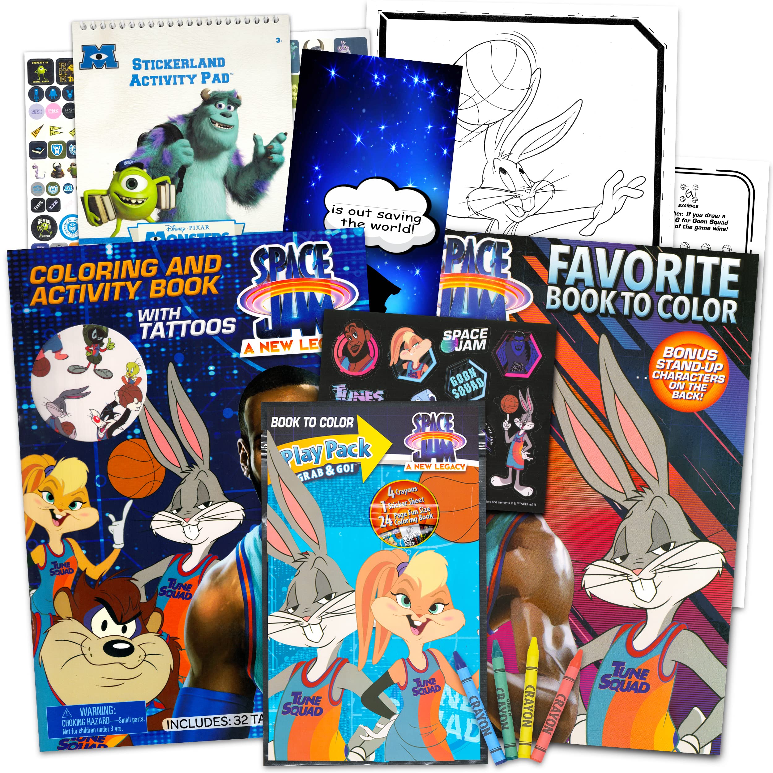 Space jam looney tunes activity and coloring book set for kids space jam coloring book bundle for boys and girls with games puzzles stickers tattoos and more buy online at