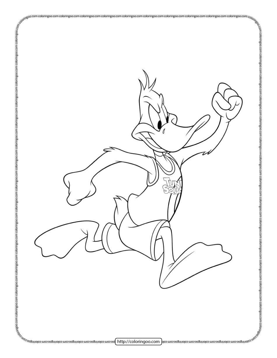 Space jam daffy duck coloring sheet