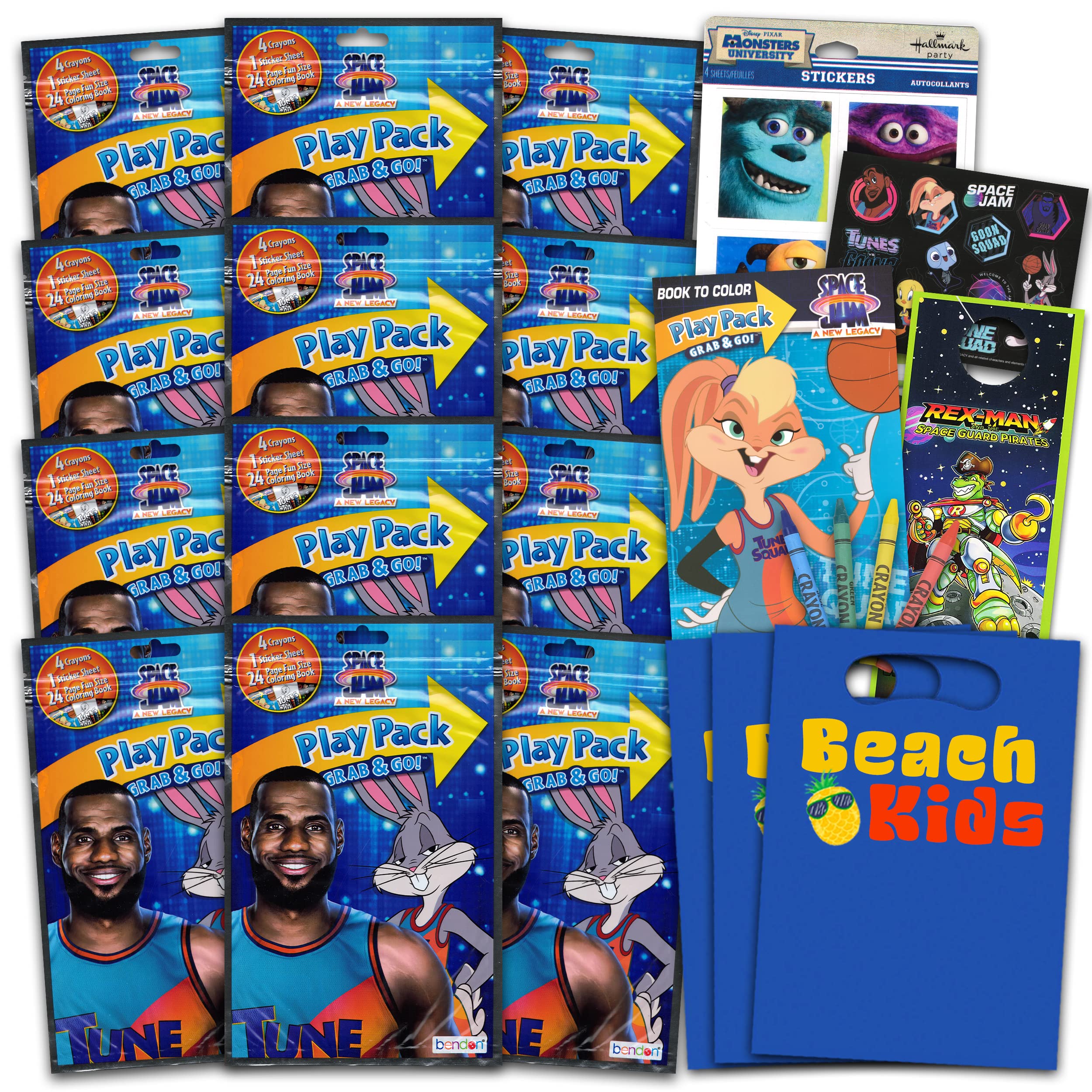 Warner bros studios space jam tune squad birthday party favors and supplies bundle for kids space jam looney tunes activity play packs with mini coloring book stickers and more