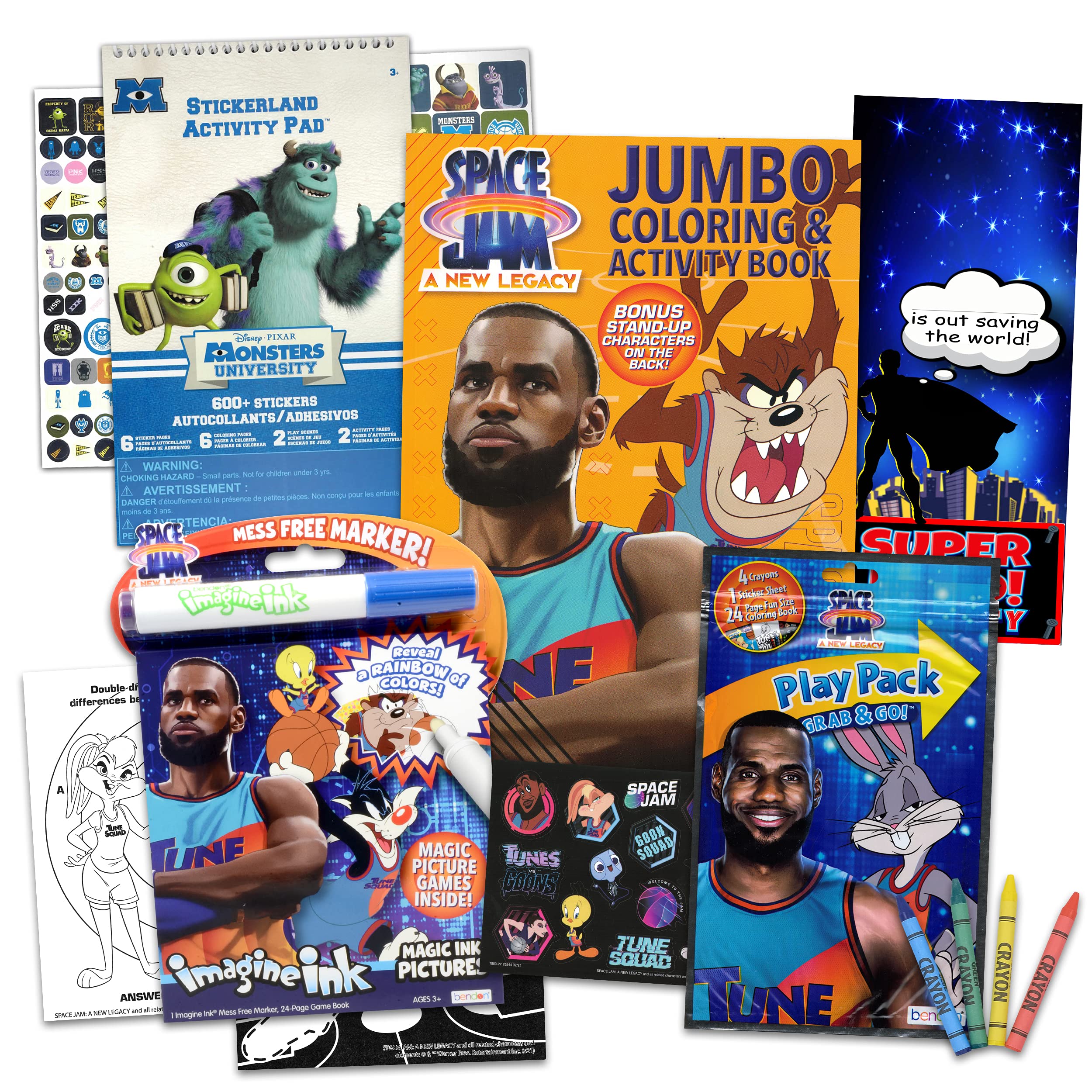 Buy warner bros studios space jam loring book activity bundle for kids bundle with space jam a new legacy activity book for boys and girls with stickers and door hanger online at