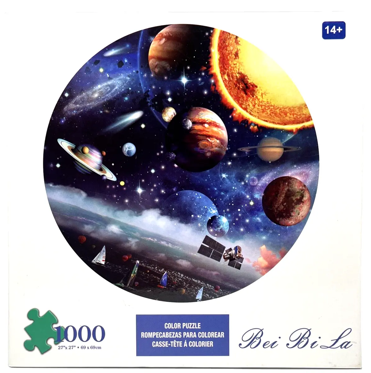 Solar system jigsaw puzzle pieces by bei bi la earth round brand new