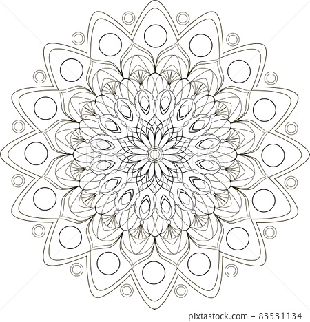 Coloring space round ornament mandala coloring