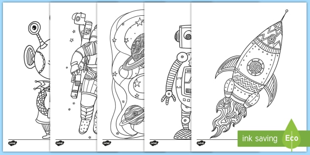 Space themed coloring pages mindfulness usa