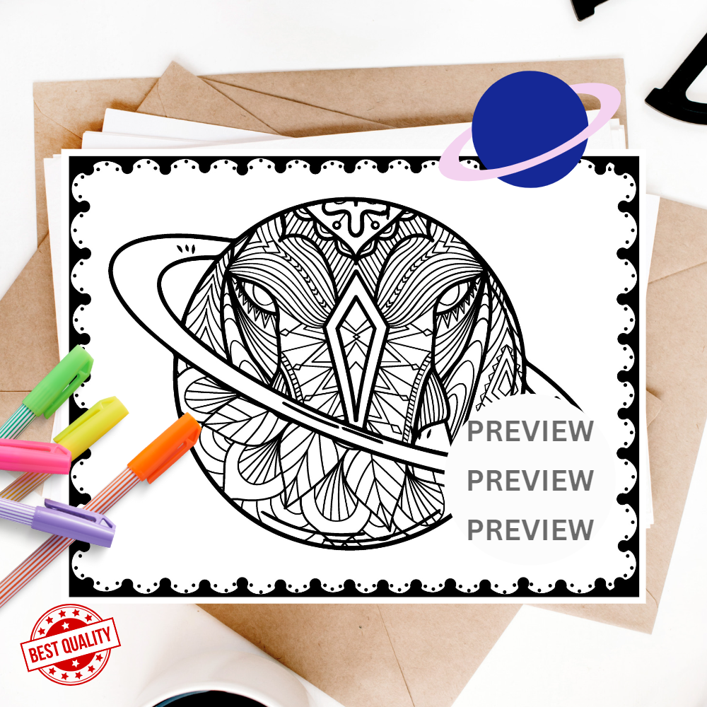 Zentangle space mindfulness coloring sheets stress relief made by teachers