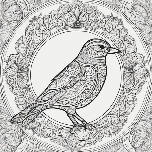 Phoenix mandala coloring page