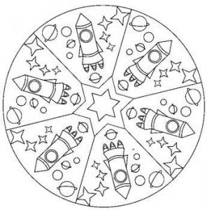 Space mandala coloring page for kids crafts and worksheets for preschooltoddler and kindergarten